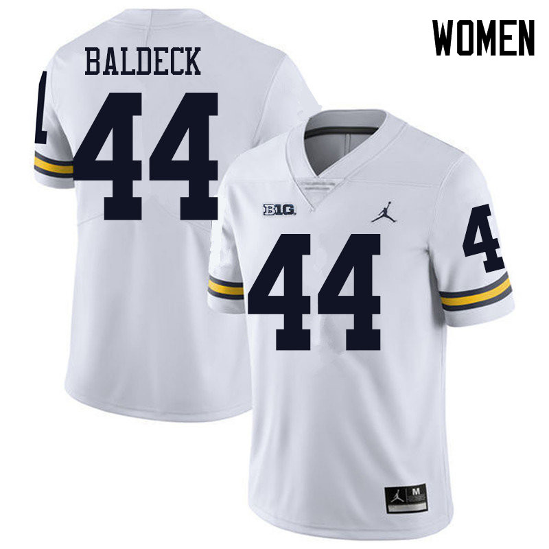 Jordan Brand Women #44 Matt Baldeck Michigan Wolverines College Football Jerseys Sale-White